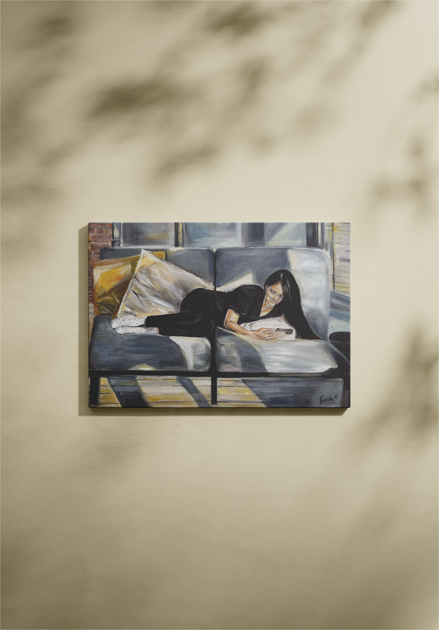 Tranquillité au jardin d’hiver - Peinture originale