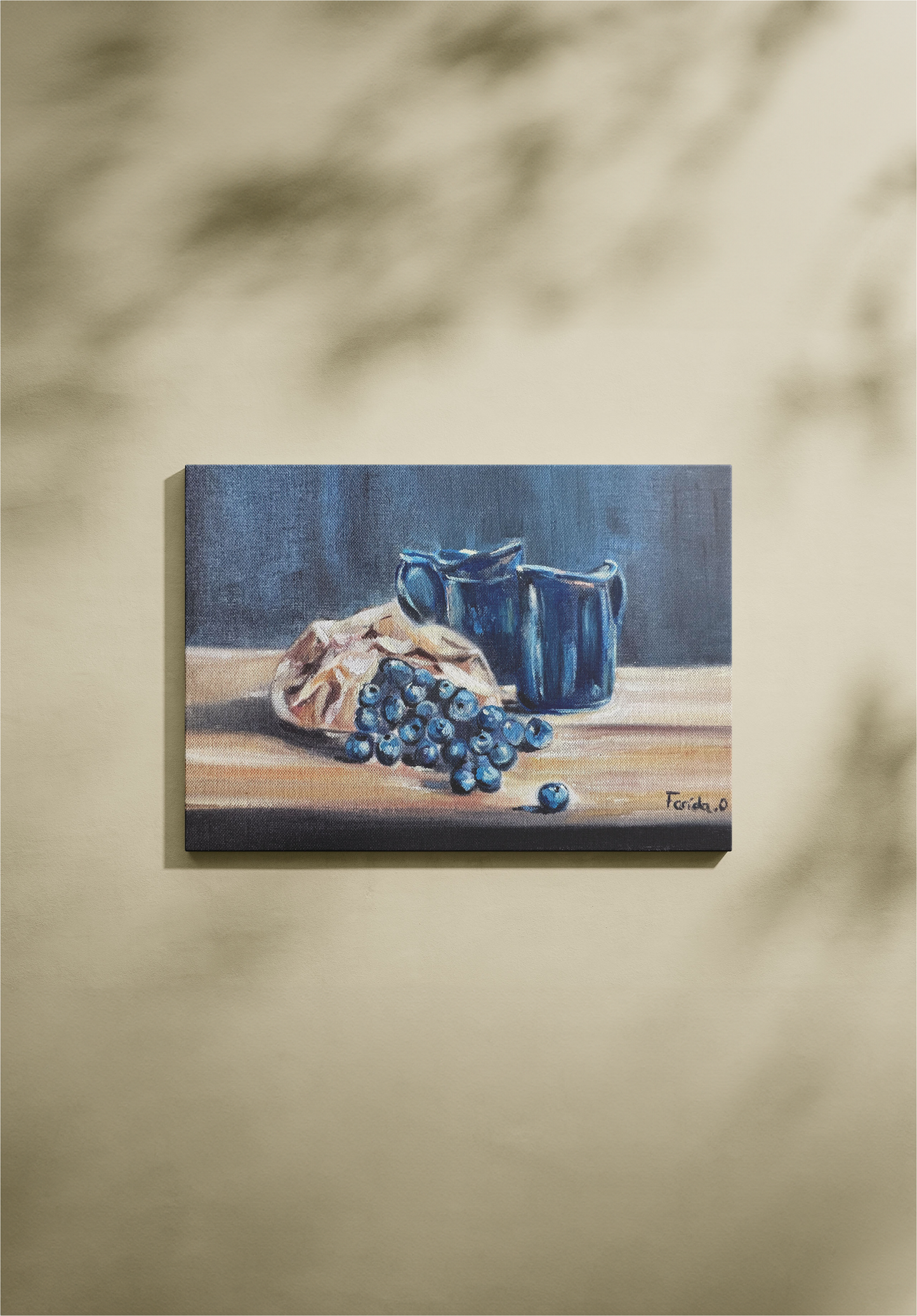 La table aux myrtilles - Peinture originale