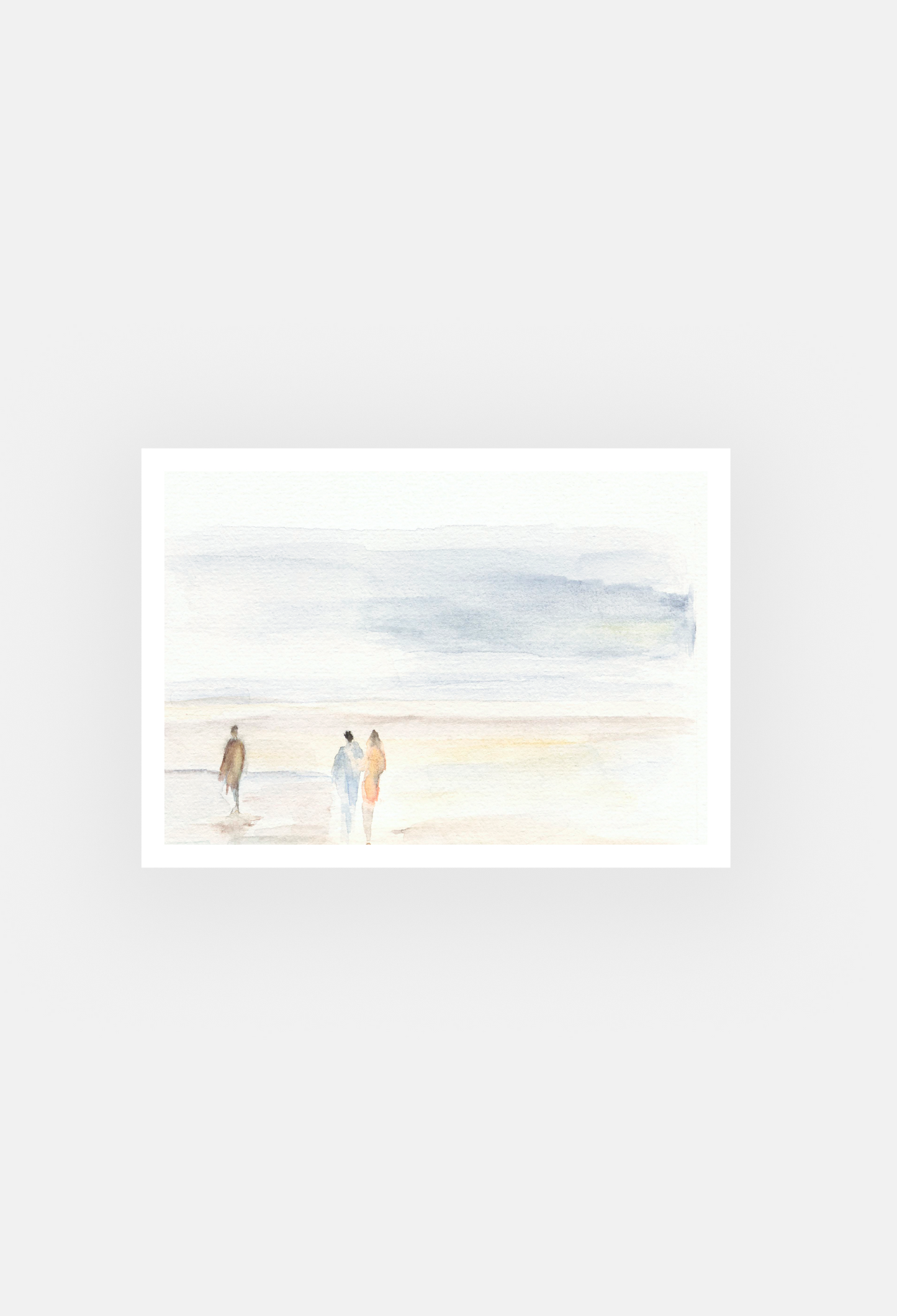 Marche sur le rivage - Peinture originale