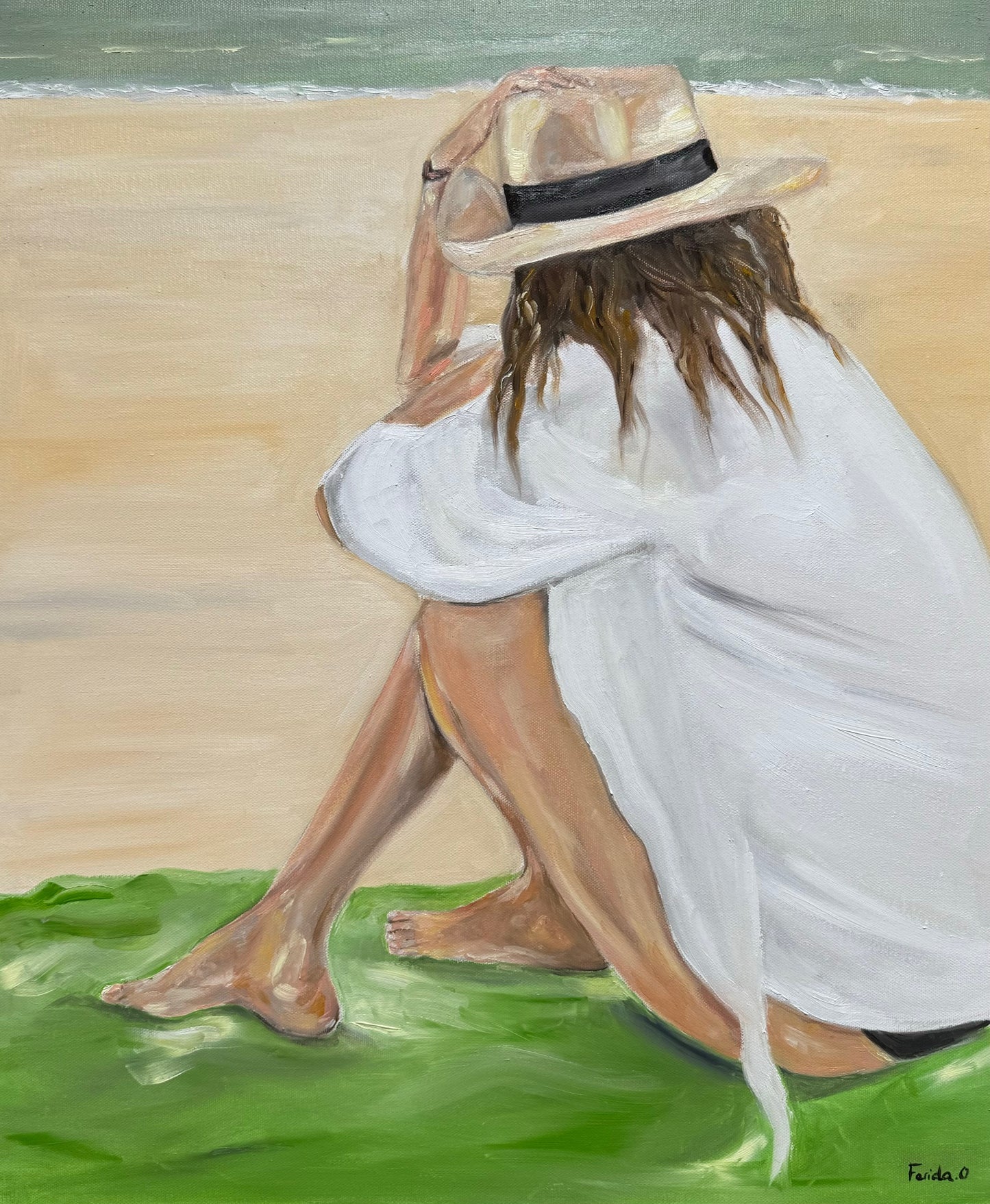 Panama et sable fin - Peinture originale