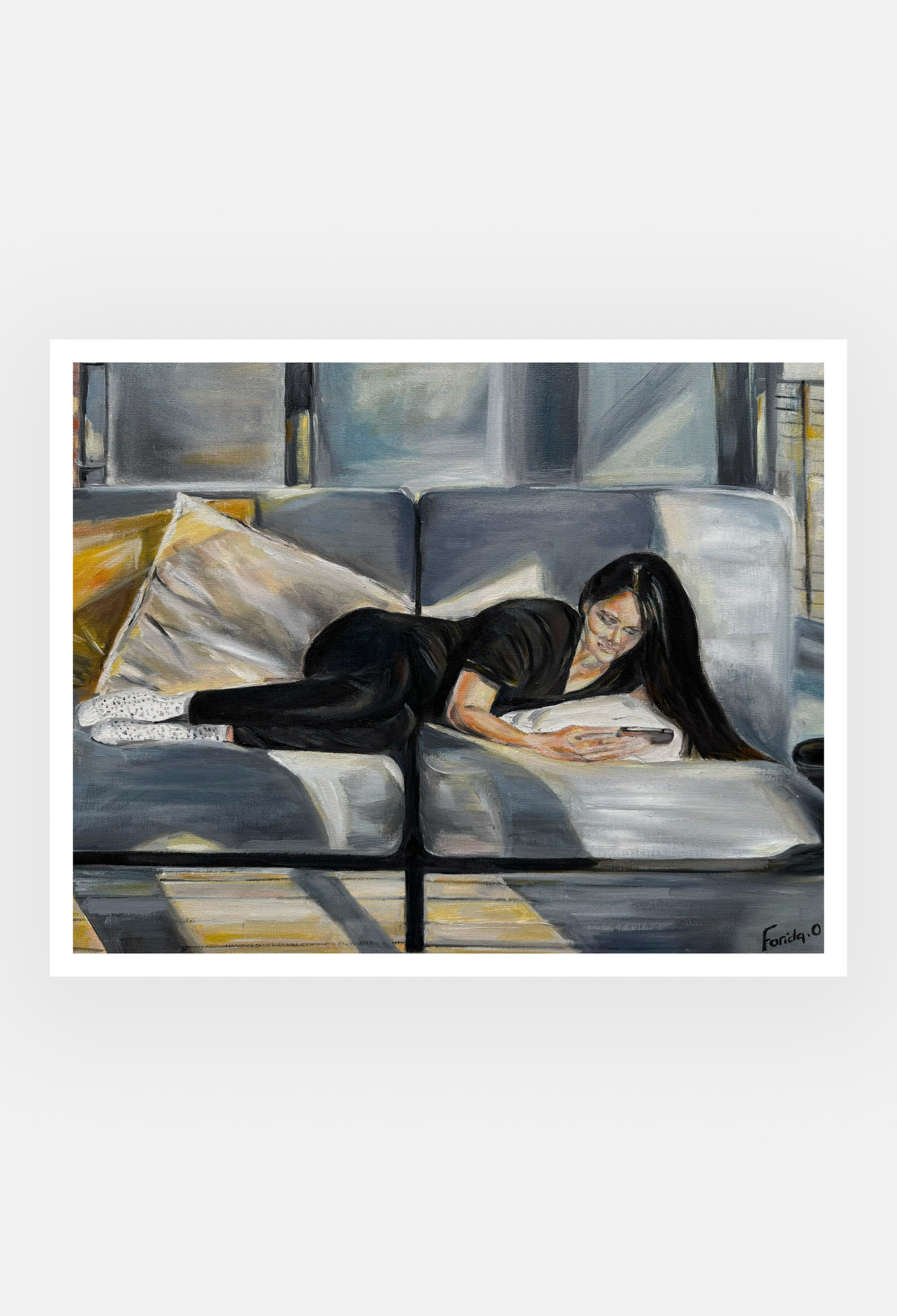 Tranquillité au jardin d’hiver - Peinture originale